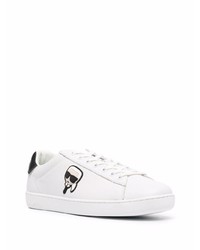 Baskets basses en cuir imprimées blanches Karl Lagerfeld