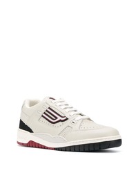 Baskets basses en cuir imprimées blanches Bally