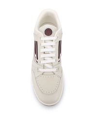 Baskets basses en cuir imprimées blanches Bally