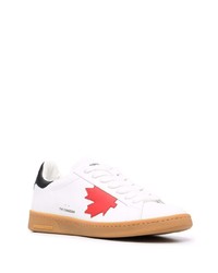 Baskets basses en cuir imprimées blanches DSQUARED2