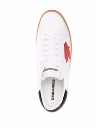 Baskets basses en cuir imprimées blanches DSQUARED2