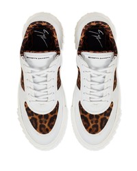 Baskets basses en cuir imprimées blanches Giuseppe Zanotti