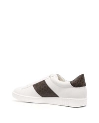 Baskets basses en cuir imprimées blanches Bally