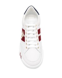 Baskets basses en cuir imprimées blanches Bally