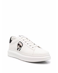 Baskets basses en cuir imprimées blanches Karl Lagerfeld