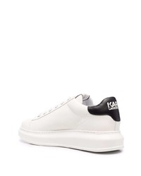 Baskets basses en cuir imprimées blanches Karl Lagerfeld