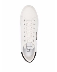 Baskets basses en cuir imprimées blanches Karl Lagerfeld