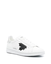 Baskets basses en cuir imprimées blanches DSQUARED2