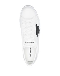 Baskets basses en cuir imprimées blanches DSQUARED2