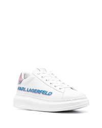 Baskets basses en cuir imprimées blanches Karl Lagerfeld