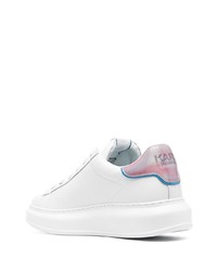 Baskets basses en cuir imprimées blanches Karl Lagerfeld