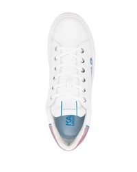 Baskets basses en cuir imprimées blanches Karl Lagerfeld