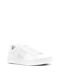 Baskets basses en cuir imprimées blanches BOSS