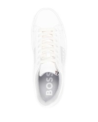 Baskets basses en cuir imprimées blanches BOSS