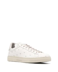 Baskets basses en cuir imprimées blanches Emporio Armani