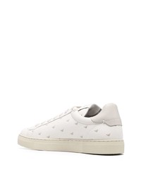 Baskets basses en cuir imprimées blanches Emporio Armani