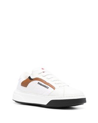 Baskets basses en cuir imprimées blanches DSQUARED2