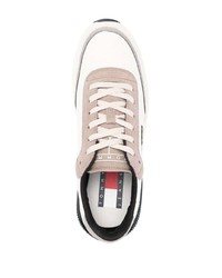 Baskets basses en cuir imprimées blanches Tommy Jeans