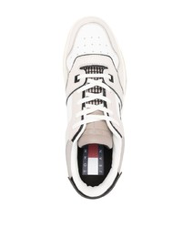 Baskets basses en cuir imprimées blanches Tommy Jeans