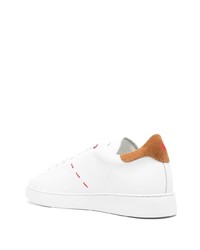 Baskets basses en cuir imprimées blanches Kiton