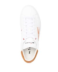 Baskets basses en cuir imprimées blanches Kiton