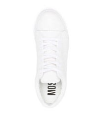 Baskets basses en cuir imprimées blanches Moschino