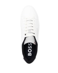 Baskets basses en cuir imprimées blanches BOSS