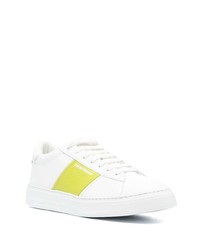 Baskets basses en cuir imprimées blanches Emporio Armani