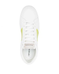 Baskets basses en cuir imprimées blanches Emporio Armani