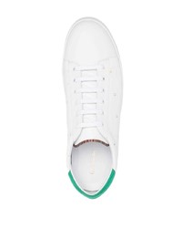 Baskets basses en cuir imprimées blanches Paul Smith