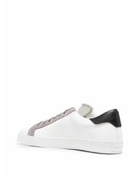 Baskets basses en cuir imprimées blanches DSQUARED2