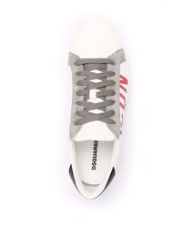 Baskets basses en cuir imprimées blanches DSQUARED2