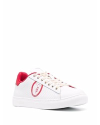 Baskets basses en cuir imprimées blanches Trussardi