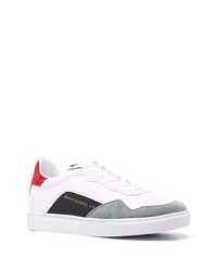 Baskets basses en cuir imprimées blanches Ea7 Emporio Armani