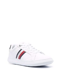 Baskets basses en cuir imprimées blanches Tommy Hilfiger