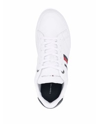 Baskets basses en cuir imprimées blanches Tommy Hilfiger