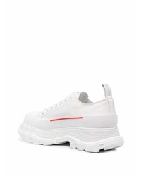 Baskets basses en cuir imprimées blanches Alexander McQueen