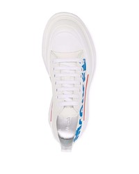 Baskets basses en cuir imprimées blanches Alexander McQueen