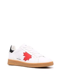 Baskets basses en cuir imprimées blanches DSQUARED2