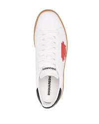 Baskets basses en cuir imprimées blanches DSQUARED2