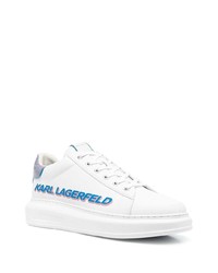 Baskets basses en cuir imprimées blanches Karl Lagerfeld