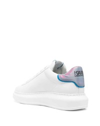 Baskets basses en cuir imprimées blanches Karl Lagerfeld