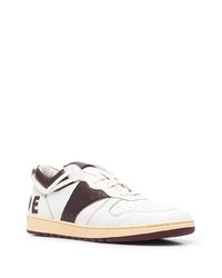 Baskets basses en cuir imprimées blanches Rhude