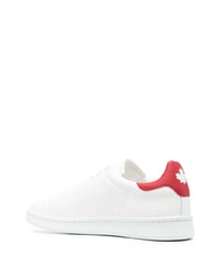 Baskets basses en cuir imprimées blanches DSQUARED2