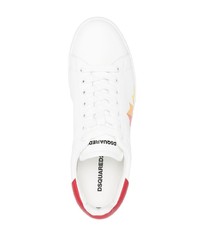 Baskets basses en cuir imprimées blanches DSQUARED2