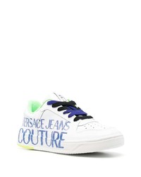 Baskets basses en cuir imprimées blanches VERSACE JEANS COUTURE