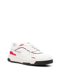 Baskets basses en cuir imprimées blanches BOSS