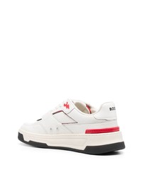 Baskets basses en cuir imprimées blanches BOSS