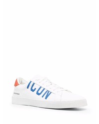 Baskets basses en cuir imprimées blanches DSQUARED2