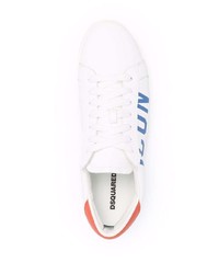 Baskets basses en cuir imprimées blanches DSQUARED2